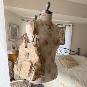 y2k‎ gold crocodile bag mcbling